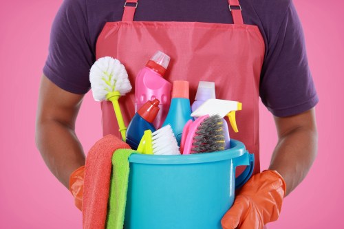 Carpet cleaning team sorting recyclable materials in Chelsea