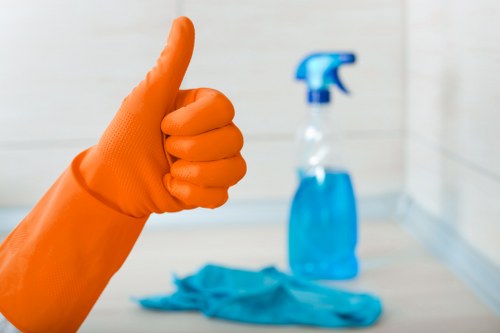 Office cleaning team maintaining a modern Chelsea workspace