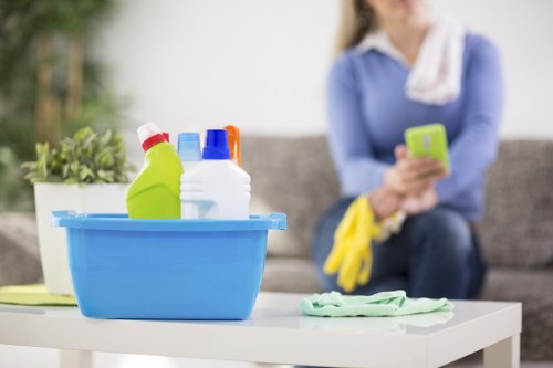 Final safety check for a professional carpet cleaning job