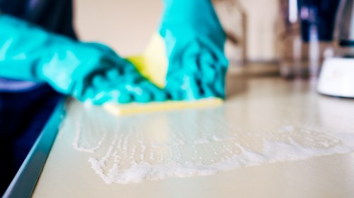 Inspecting carpet fibres and traffic areas before cleaning
